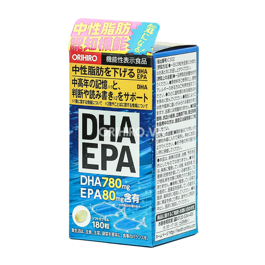 Viên uống bổ não DHA EPA Orihiro 180 viên