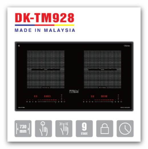 BẾP ĐIỆN TỪ 2 VÙNG NẤU DURAKING MADE IN MALAYSIA MODEL DK-TM928