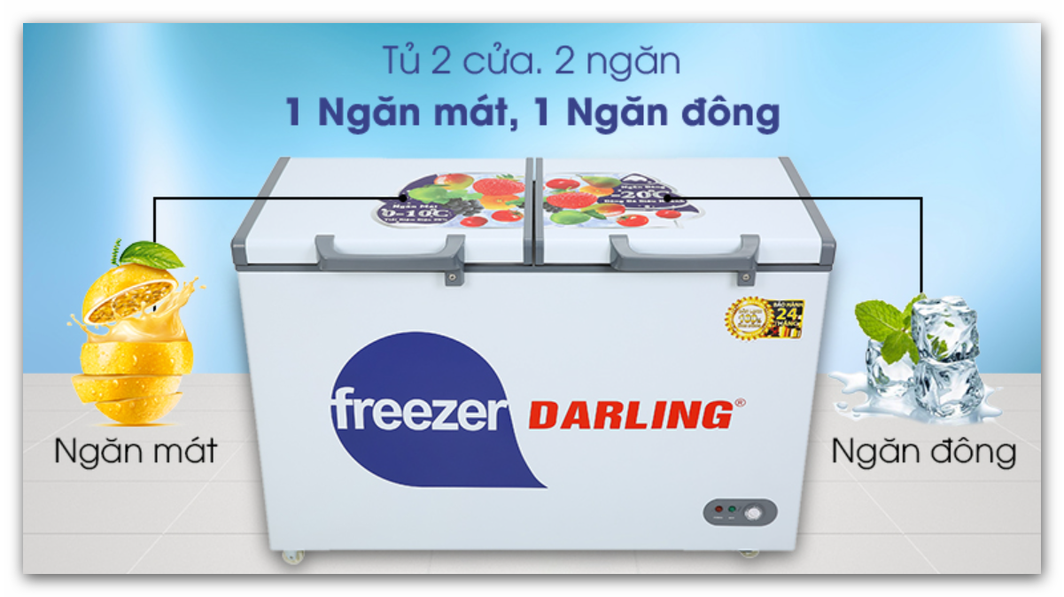 Tủ Đông Mát Darling 2 Ngăn chính hãng  DMF-3999W2