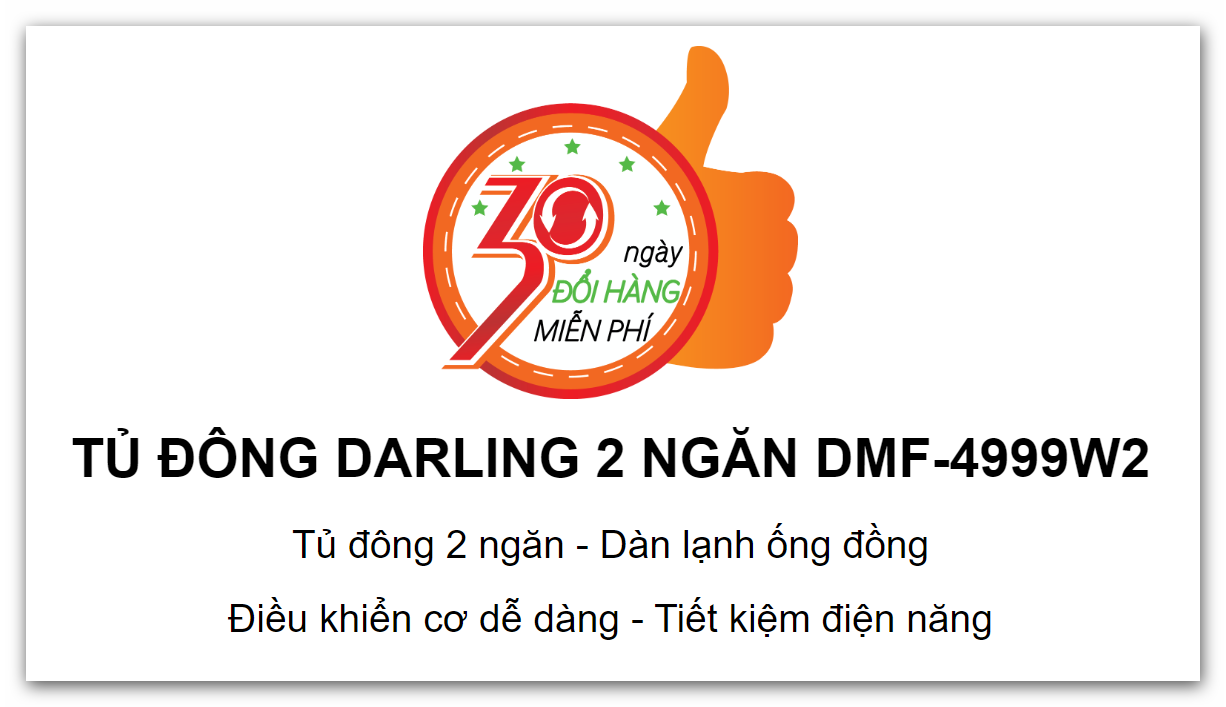 Tủ Đông Mát Darling 2 Ngăn chính hãng DMF-4999W2