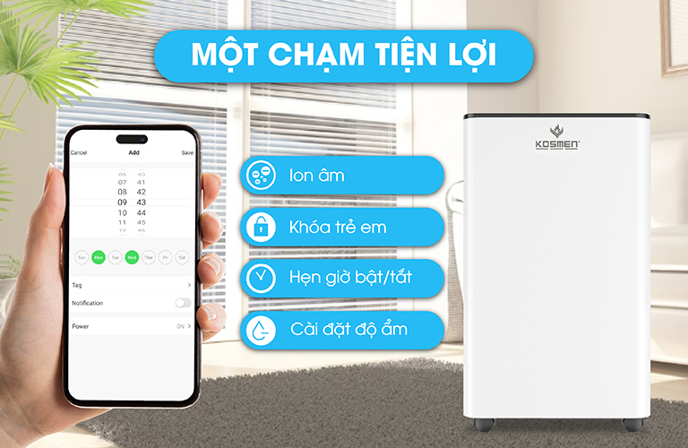 Kết nối WiFi để điều khiển Kosmen KM-60S thông qua app trên điện thoại