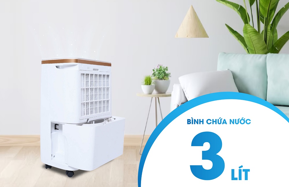 Máy hút ẩm Kosmen KM-12N bình chứa nước lớn lên đến 3 lít