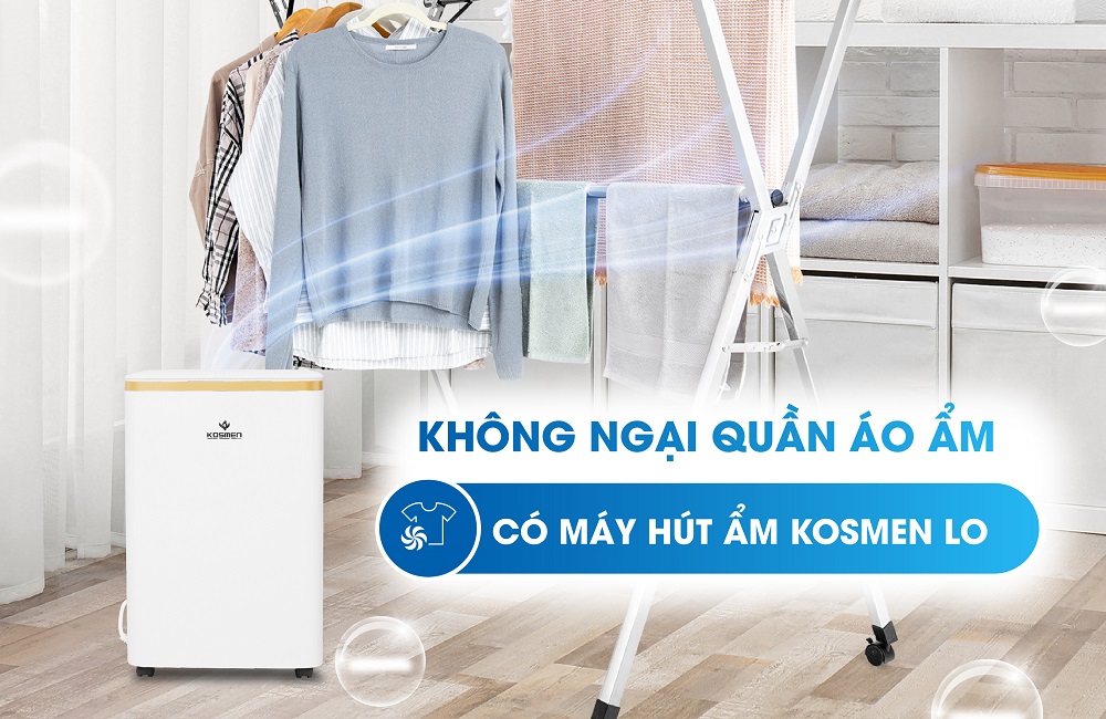 Máy hút ẩm Kosmen KM-20N trang bị màng lọc than hoạt tính đi kèm