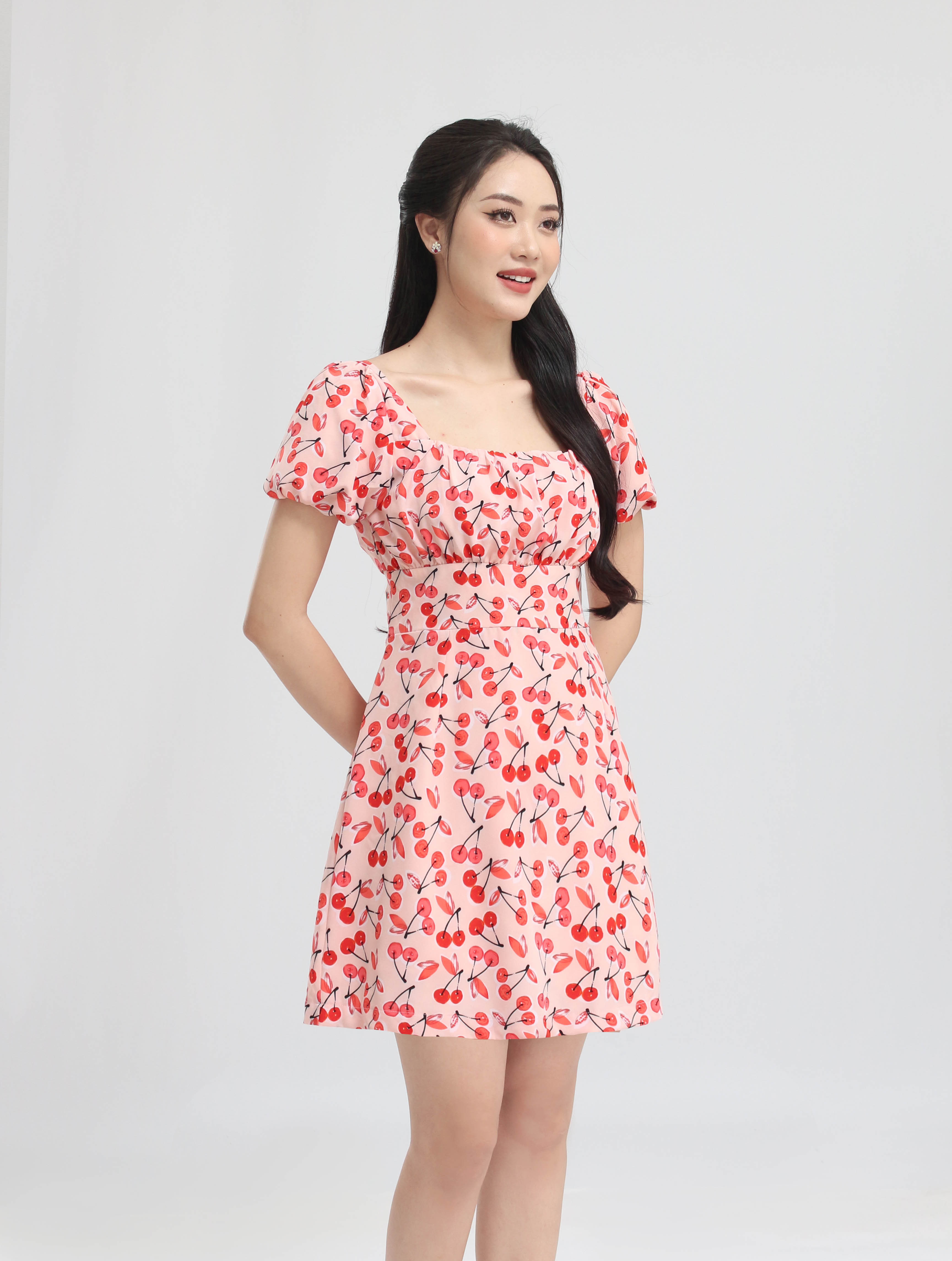 Thời trang HeraDG Đầm xoè cổ thắt nơ
