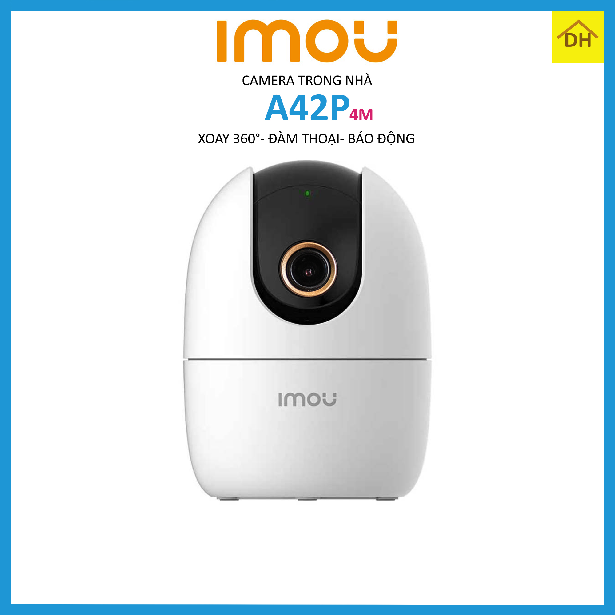 Camera IMOU A42P 4M QHD 2K Xoay 360 Độ- Đàm Thoại 2 Chiều- Báo Động Chống Trộm- Wifi Trong Nhà Chính Hãng