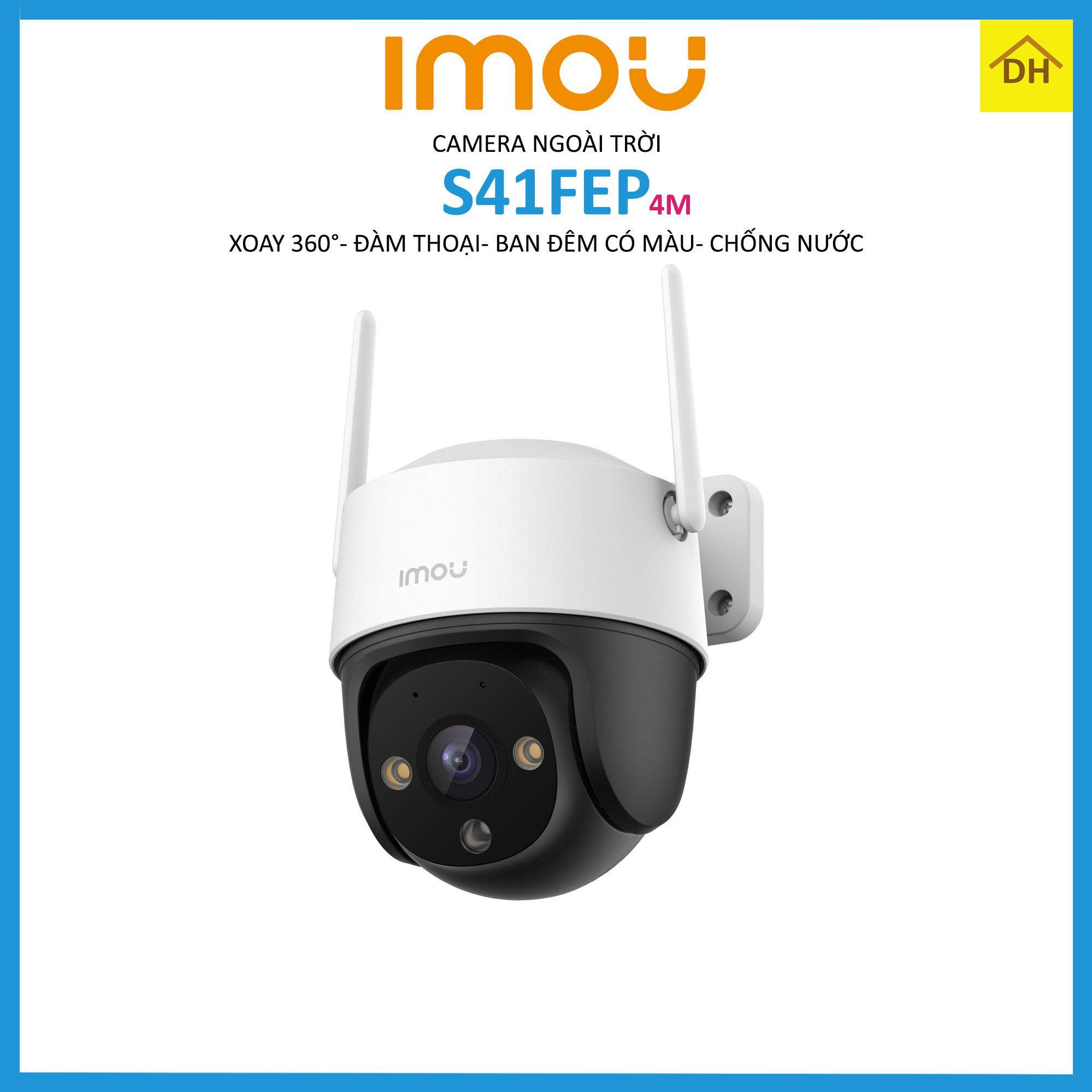 Camera IMOU PTZ S41FEP 4M 2K Xoay 360 Độ- Đàm Thoại 2 Chiều- Ban Đêm Có Màu- Góc Nhìn Siêu Rộng - Wifi Ngoài Trời Chính Hãng
