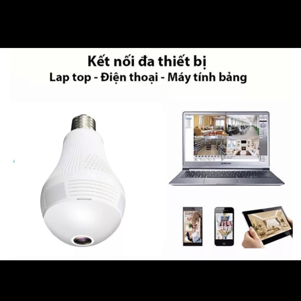 Camera YOOSEE LTVR96 Góc Quay 360 Độ Hình Dạng Bóng Đèn- Đàm Thoại 2 Chiều- Báo Động Chống Trộm- Wifi Không Dây Trong Nhà
