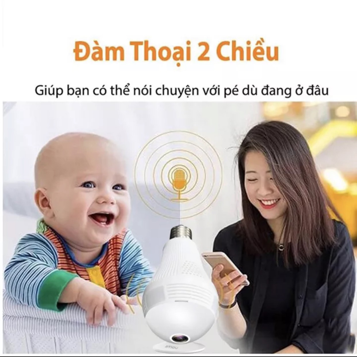 Camera YOOSEE LTVR96 Góc Quay 360 Độ Hình Dạng Bóng Đèn- Đàm Thoại 2 Chiều- Báo Động Chống Trộm- Wifi Không Dây Trong Nhà