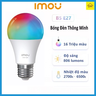 Bóng Đèn Thông Minh IMOU 9W Kết Nối Wifi 16 Triệu Màu Điều Khiều Từ Xa Qua Ứng Dụng Di Động Phiêu Bản Mới Nhất 2022