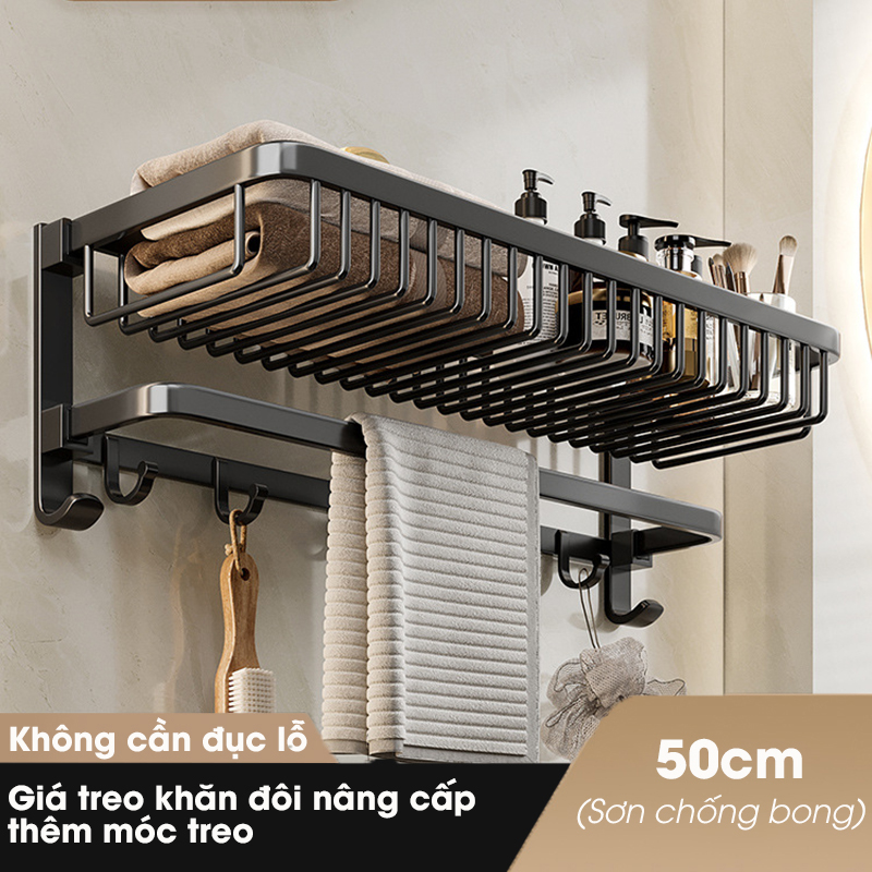 Giá kệ để khăn, để đồ nhà tắm KIVA, đa dạng mẫu mã, thiết kế, kích thước và màu sắc, chất liệu nhôm hàng không cao cấp.