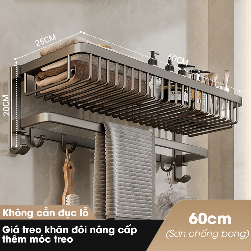 Giá kệ để khăn, để đồ nhà tắm KIVA, đa dạng mẫu mã, thiết kế, kích thước và màu sắc, chất liệu nhôm hàng không cao cấp.
