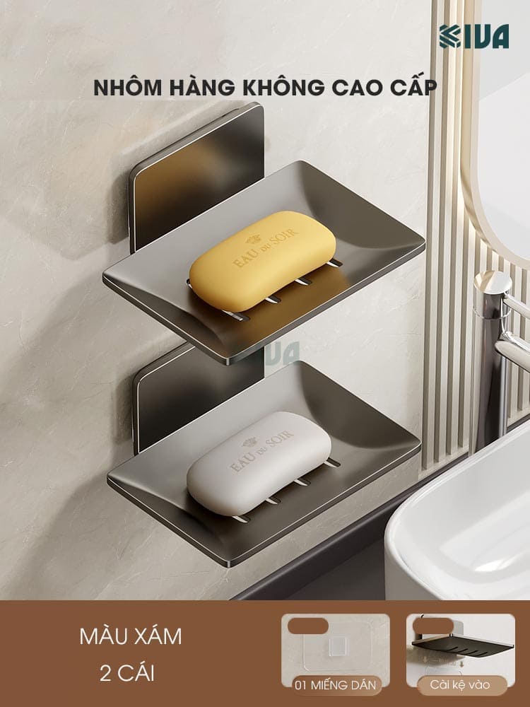 Khay đựng, để xà phòng KIVA, chất liệu nhôm hàng không, đa dạng chủng loại, mẫu mã.