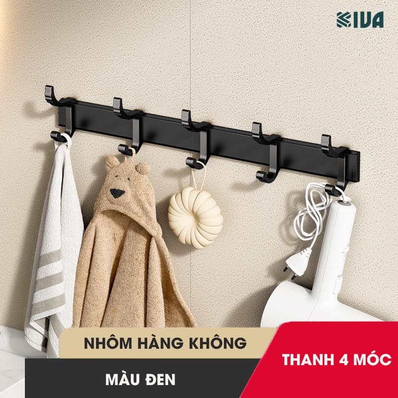 Móc Dán Tường Treo Đồ Chịu Lực Siêu Dính KIVA, Chất Liệu Nhôm Hàng Không, Lắp Đặt Không Cần Khoan, Sử Dụng Đa Năng.