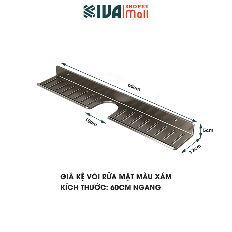 Giá kệ vòi rửa mặt, vòi rửa bát KIVA chất liệu nhôm hàng không, lắp đặt bằng 2 cách.