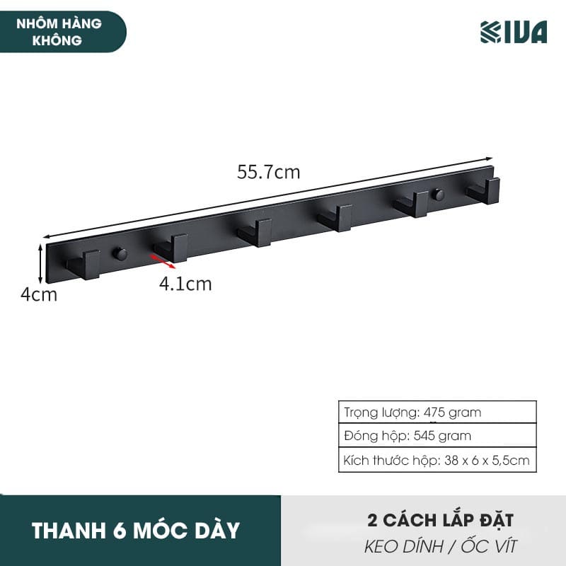 Móc Dán Tường Treo Đồ Chịu Lực Siêu Dính KIVA, Chất Liệu Nhôm Hàng Không, Lắp Đặt Không Cần Khoan, Sử Dụng Đa Năng.