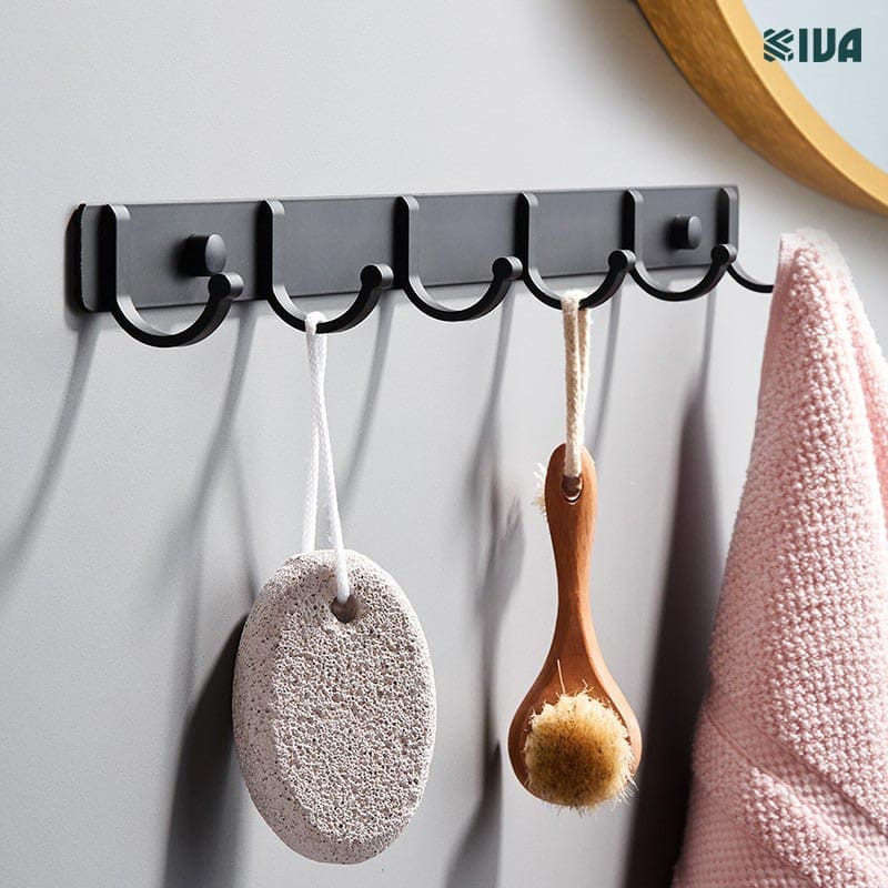 Móc Dán Tường Chữ C Treo Đồ Chịu Lực Siêu Dính KIVA Chất Liệu Nhôm Hàng Không, Lắp Đặt Không Cần Khoan.