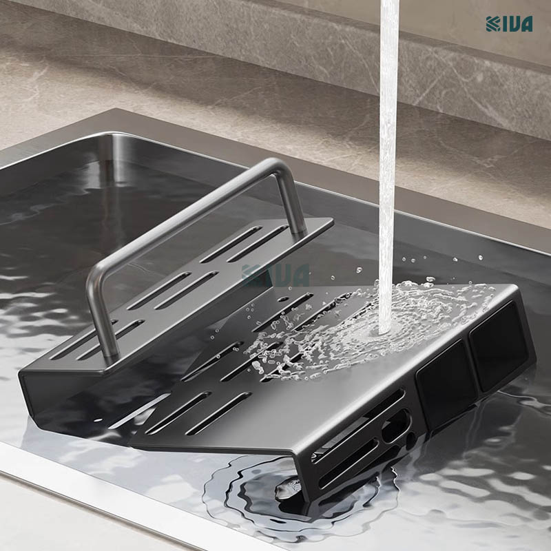 Kệ để dao thớt KIVA đa năng treo tường, đựng đũa, muỗng thìa, chất liệu thép Carbon