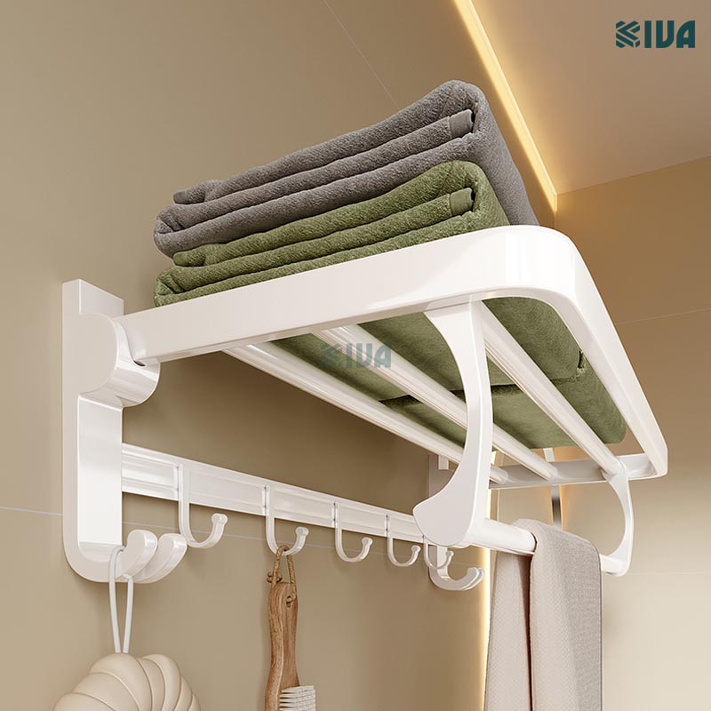 Giá kệ để khăn, để đồ nhà tắm KIVA, đa dạng mẫu mã, thiết kế, kích thước và màu sắc, chất liệu nhôm hàng không cao cấp.