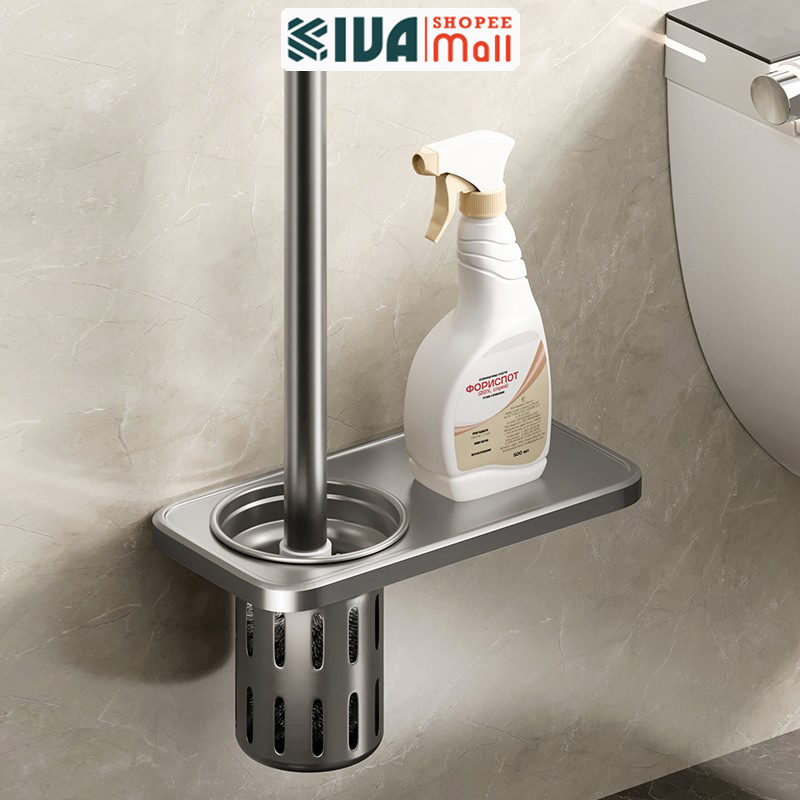 Chổi cọ, chà bồn cầu, toilet KIVA, chất liệu nhôm hàng không, không gỉ sét.