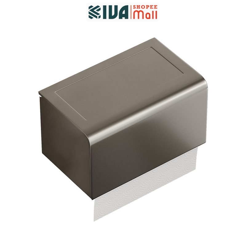 Hộp Đựng Giấy Vệ Sinh Nhà Tắm KIVA Chất Liệu Nhôm Hàng Không, Lắp Đặt Không Cần Khoan, Bảo Hành 10 Năm.