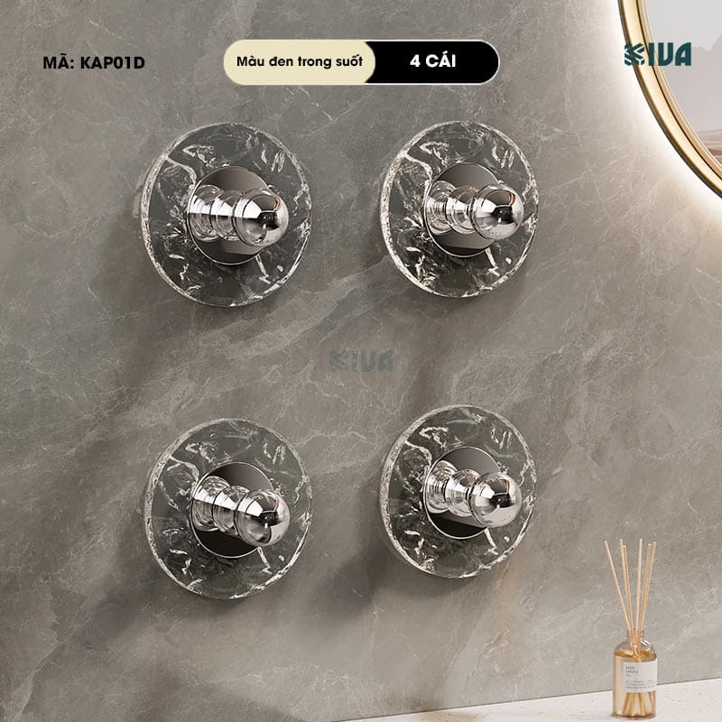 Khay xà phòng, kệ để xà phòng nhà tắm KIVA chất liệu Acrylic lắp đặt hút chân không.