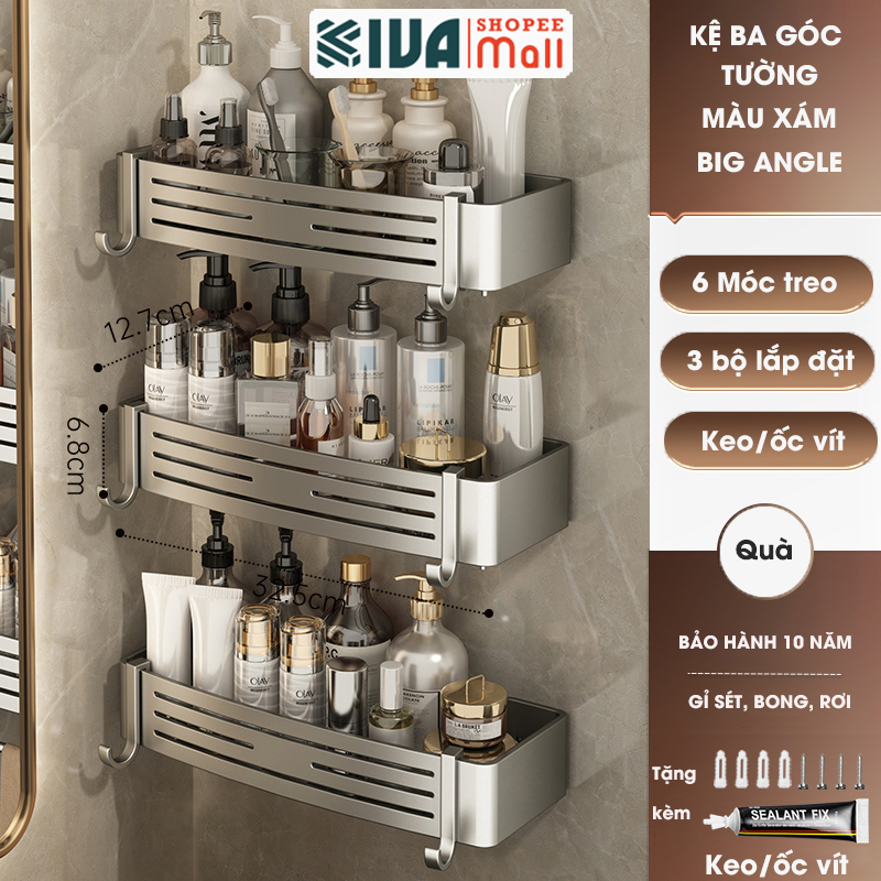 Kệ 3 chữ nhật BIG ANGLE màu xám có thanh