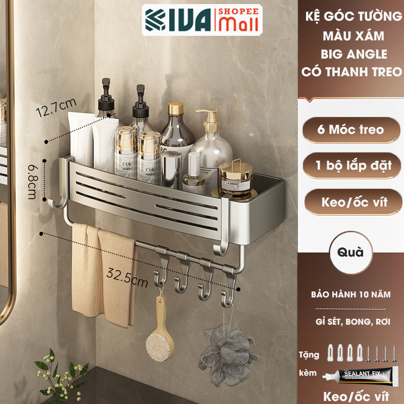 Kệ 3 chữ nhật BIG ANGLE màu trắng có thanh