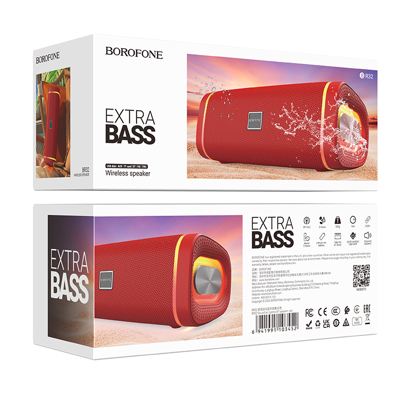 [SE245]Loa bluetooth V5.3 BOROFONE BR32 1200mAh 5W*2 FM TF USB AUX TWS