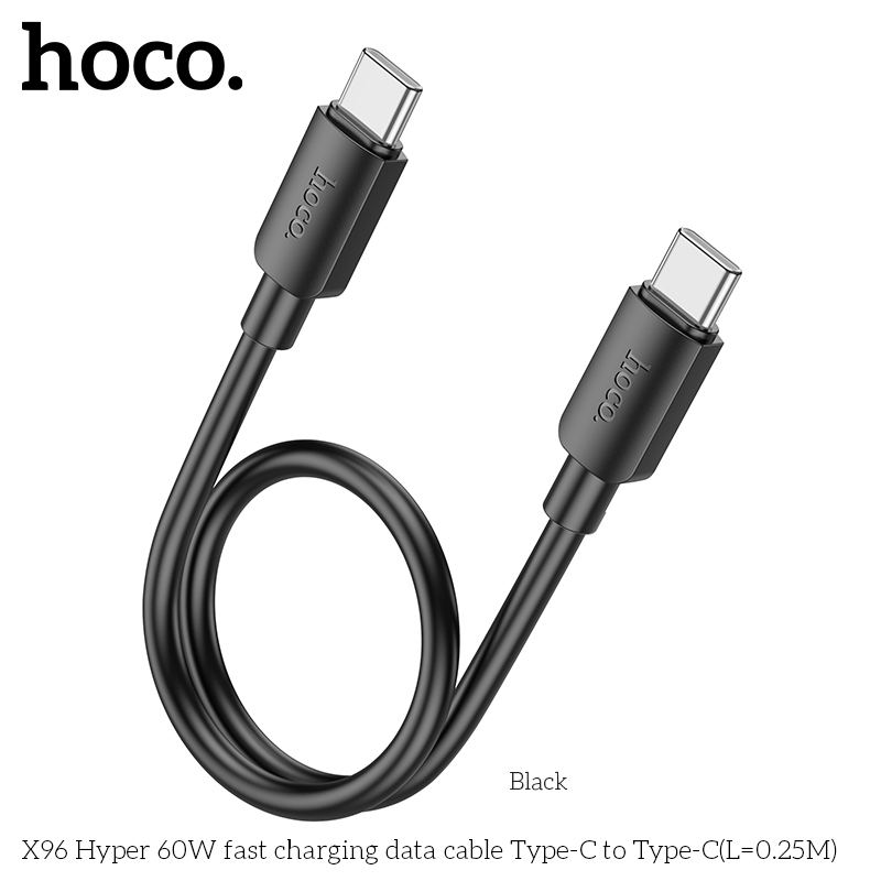 [SE15]CÁP TYPE C RA TYPE C HOCO X96 C-C 60W DÀI 25CM