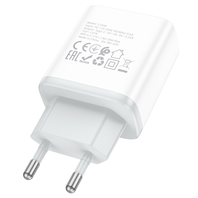 [SE58]CỐC HOCO C104A CỔNG TYPE C 20W(PD/QC/FCP/AFC)