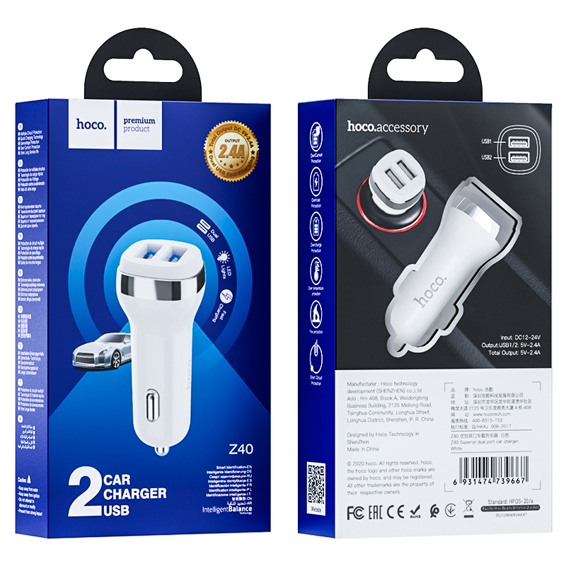 [SE39]SẠC XE HOCO Z40 2 USB 2.1A