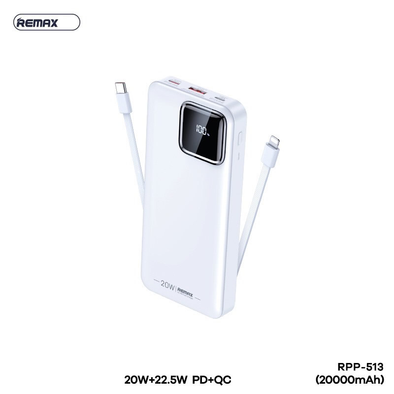 [SE280]PIN SẠC DỰ PHÒNG REMAX RPP-513 20000MAH QC3.0+PD 22.5W