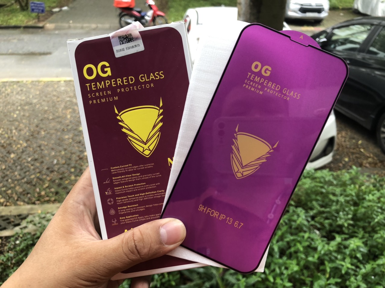 1 Hộp 25 cái Cường Lưc OG tím Full các dòng điện thoại