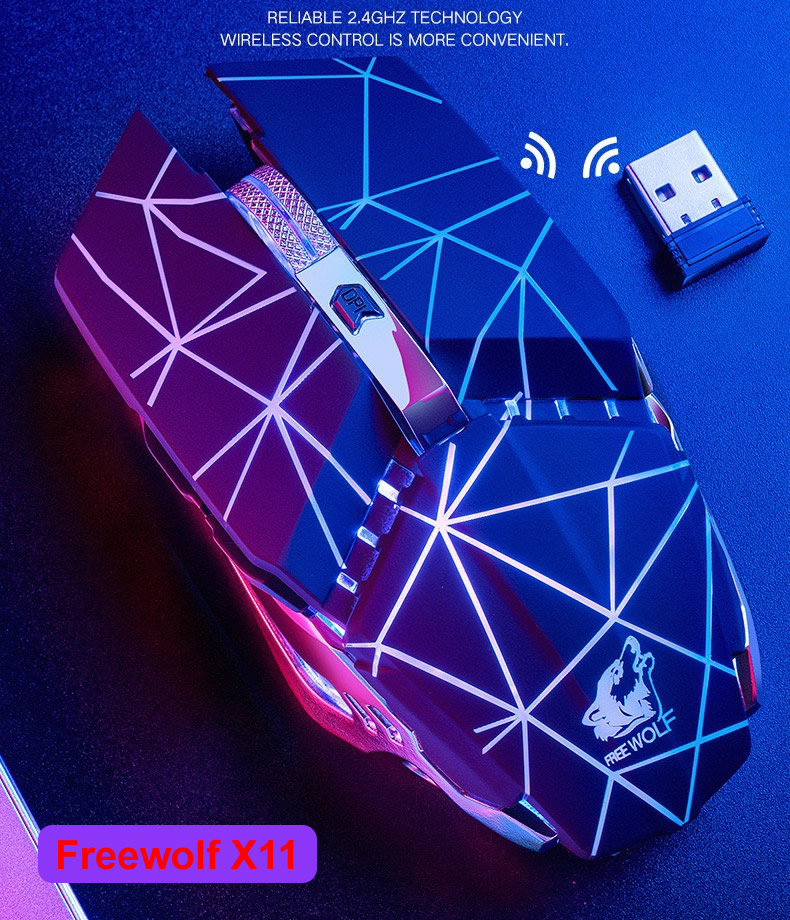 [SE100]CHUỘT KHÔNG DÂY FREEWOLF X11 (PIN SẠC)