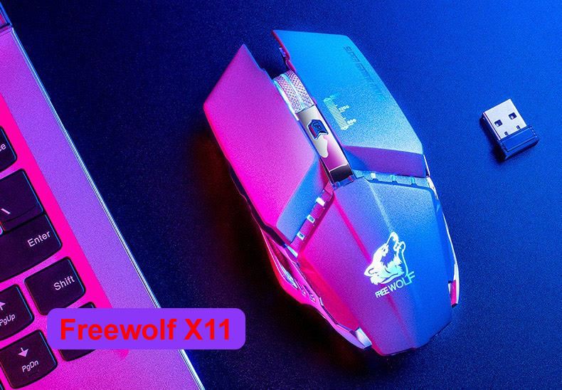 [SE100]CHUỘT KHÔNG DÂY FREEWOLF X11 (PIN SẠC)