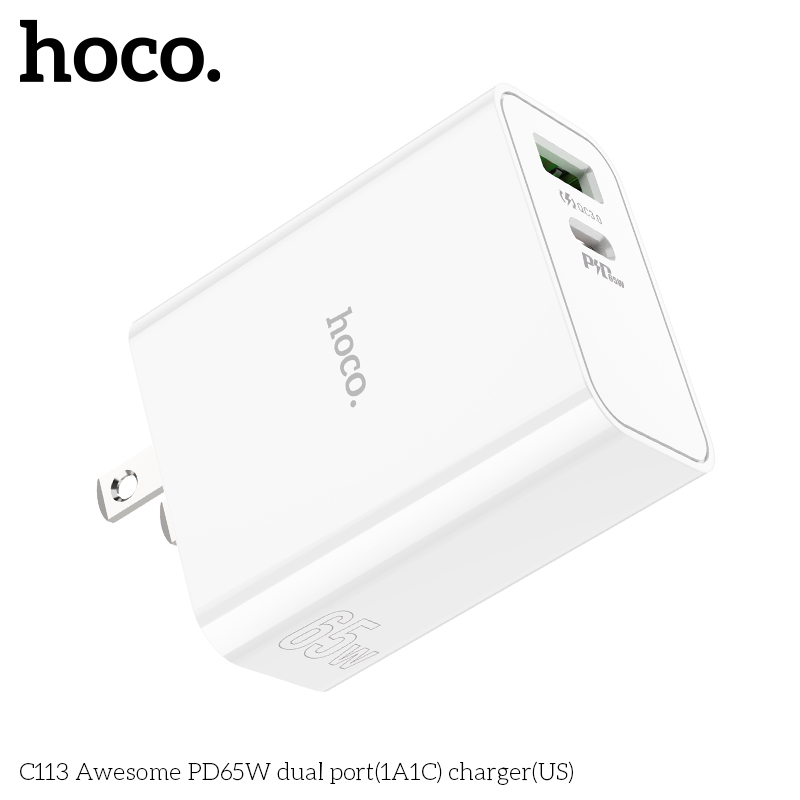 [SE170]CỐC HOCO C113 1U+1C 65W(PD/QC/FCP/AFC