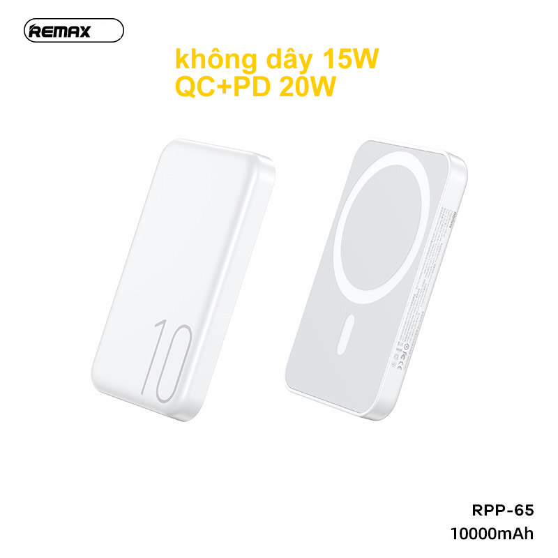 [SE365]Pin Sạc Dự Phòng Không Dây Remax RPP-65 10.000mAh Chính Hãng
