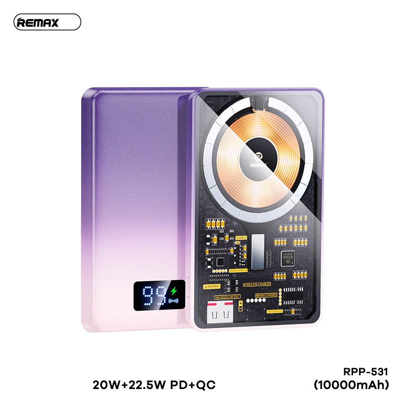 [SE440]PIN SẠC DỰ PHÒNG KHÔNG DÂY REMAX RPP-531 10000MAH QC3.0+PD 22.5W