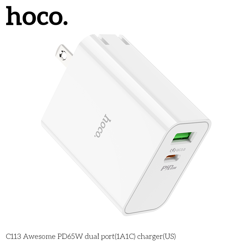 [SE170]CỐC HOCO C113 1U+1C 65W(PD/QC/FCP/AFC