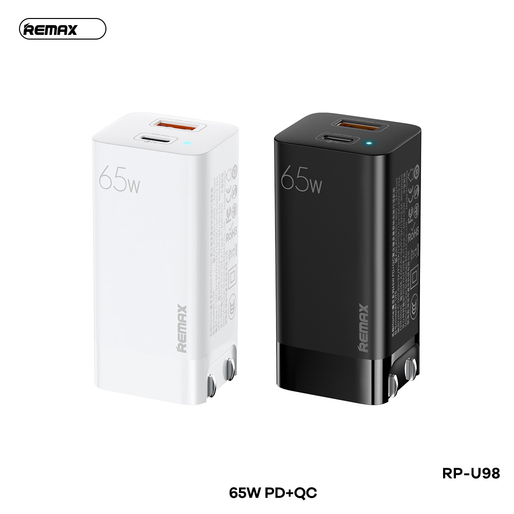 [SE310]CỐC SẠC NHANH REMAX RP-U98 USB+TYPE C QC3.0+PD 65W