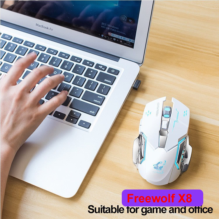 [SE101]Chuột Sạc Không Dây Free Wolf X8 Chuyên Game Free Color