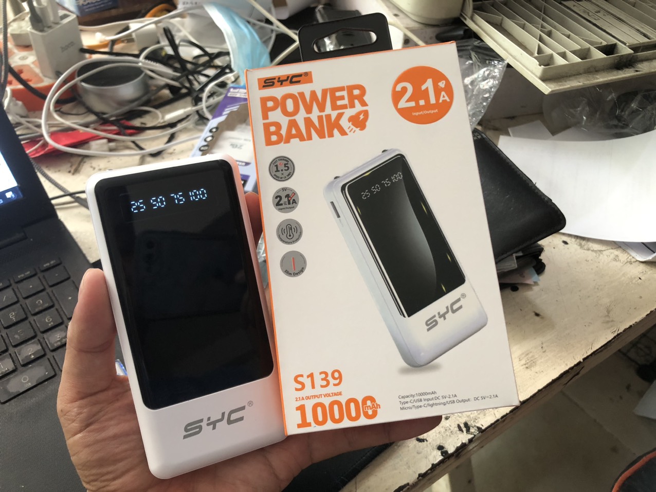 [SE122] Pin sạc Dự Phòng SYC S139  10000 mah tích hợp 4 cáp sạc