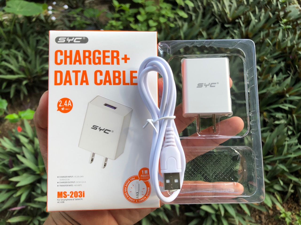 [SE21.5]Bộ sạc Iphone SYC 203i 2.4A Cóc kèm cáp Iphone