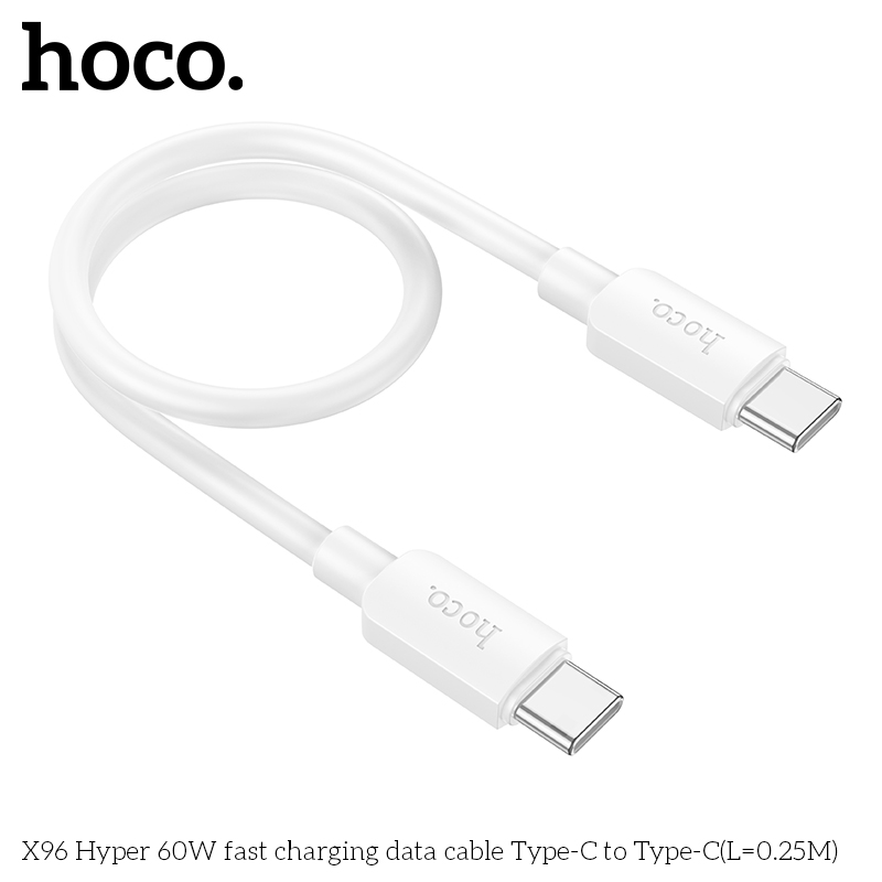 [SE15]CÁP TYPE C RA TYPE C HOCO X96 C-C 60W DÀI 25CM