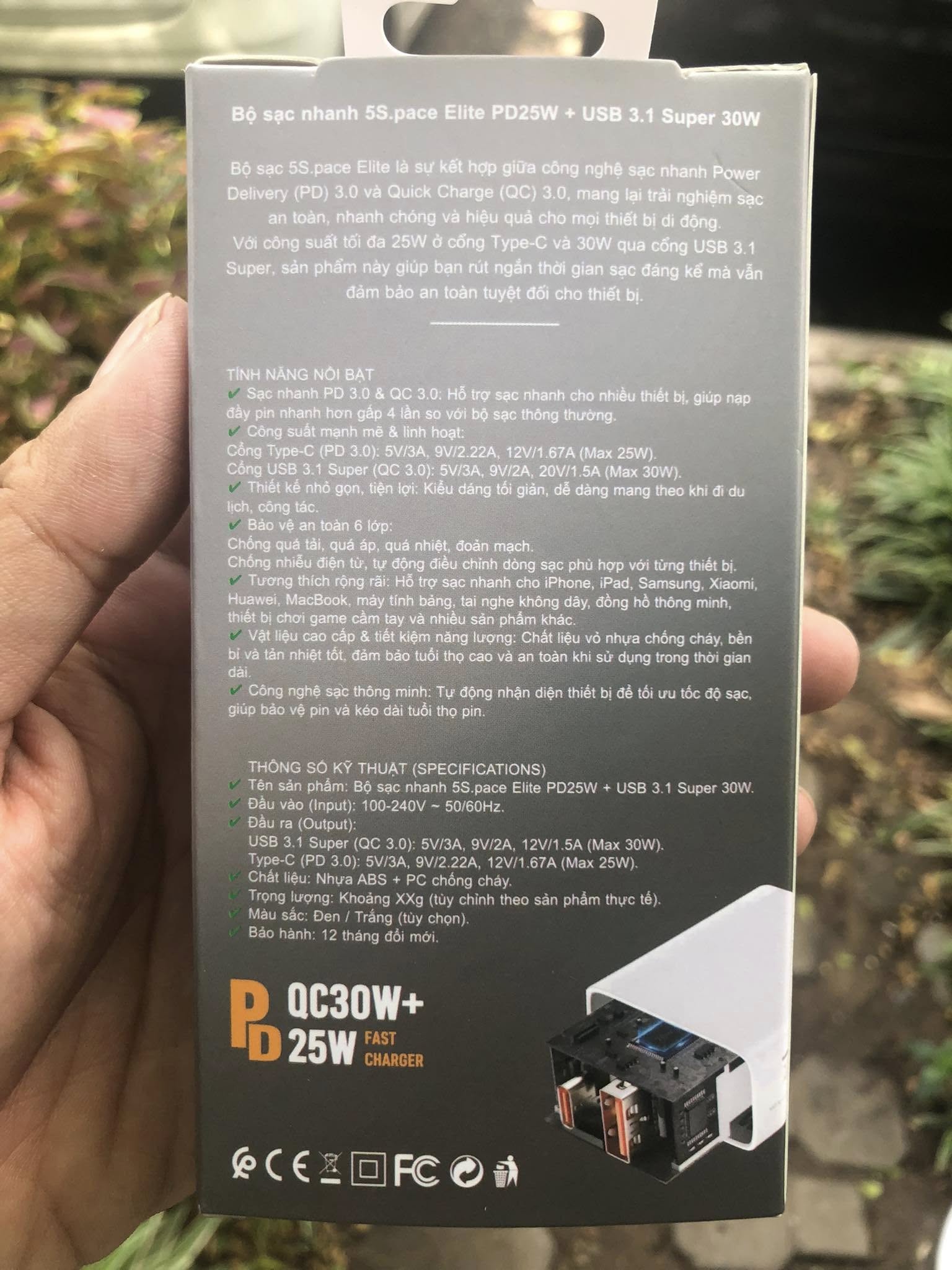 [SE45]Củ sạc 5S Pace 2 cổng sạc nhanh Usb + C suppervooc turbo siêu nhanh
