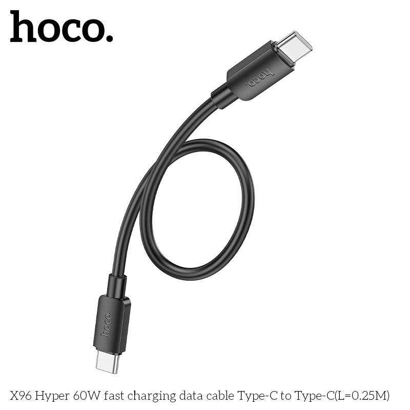 [SE15]CÁP TYPE C RA TYPE C HOCO X96 C-C 60W DÀI 25CM