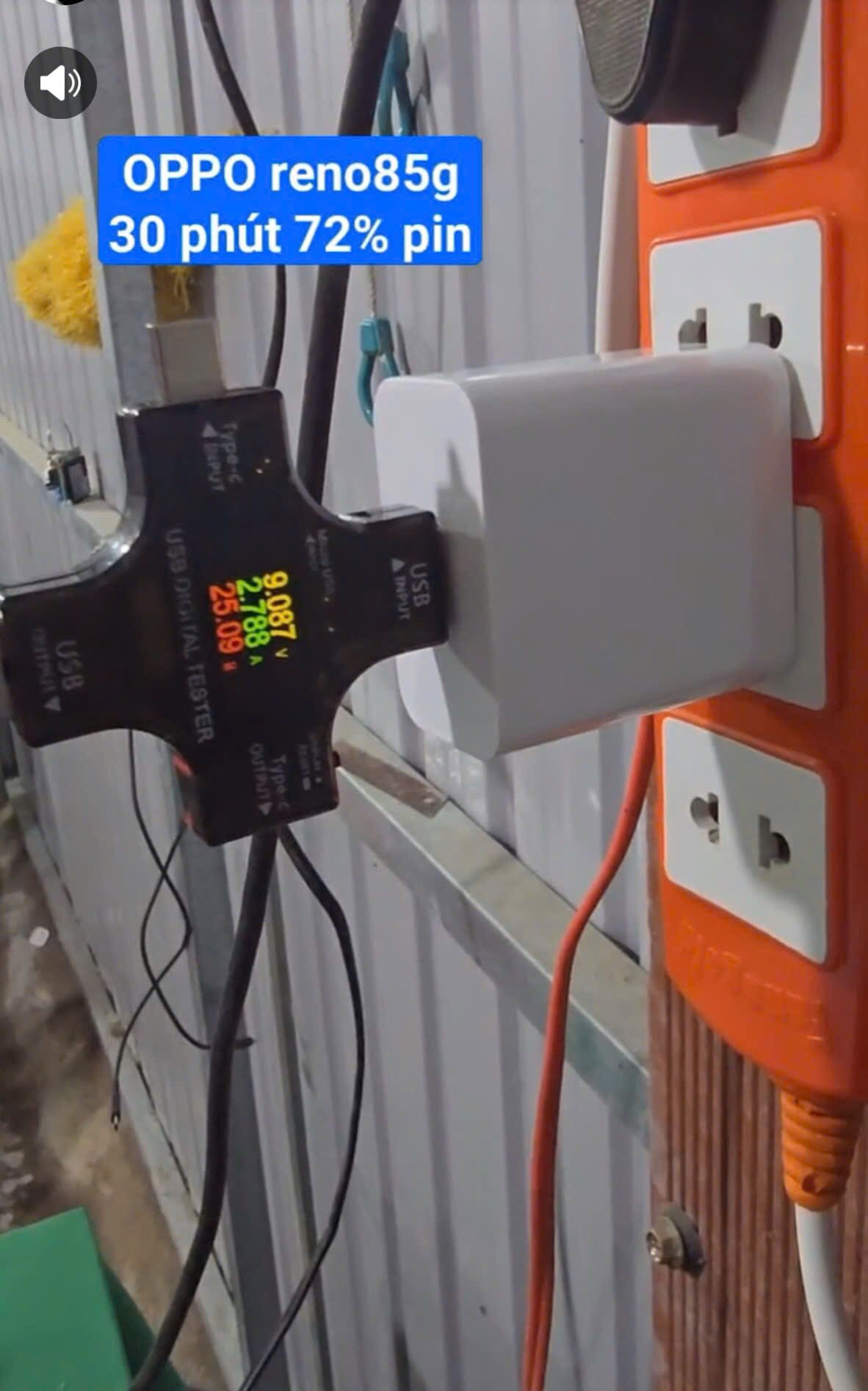 [SE48] Bộ sạc 80w suppervooc HBT OPPO 85g test 30p lên 70% pin