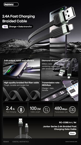 [SE29][REMAX RC-C085 A-L] Cáp Lightning 2.4A(100g)
