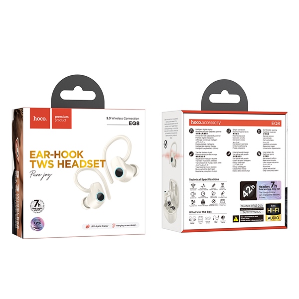 [SE265]Tai nghe Bluetooth Hoco EQ8 True Wireless V5.3 40mAh/500mAh LED (200g)