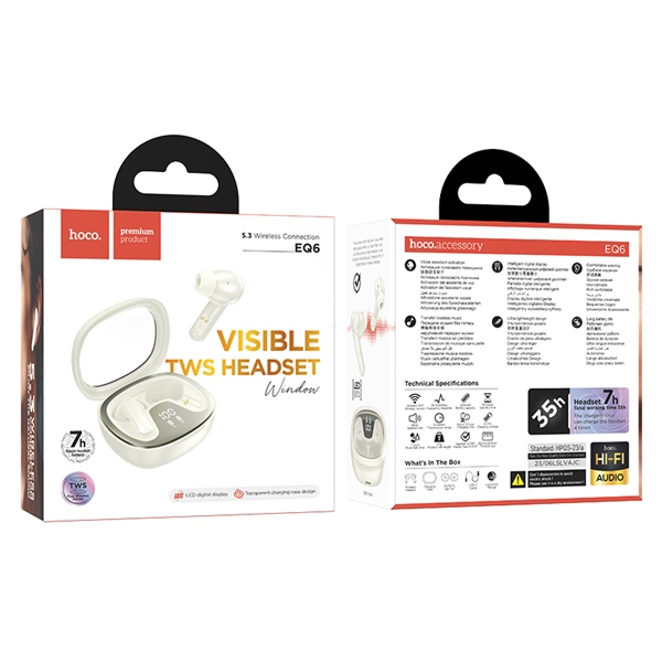 [SE224]TAI NGHE BLUETOOTH TRUE WIRELESS V5.3 HOCO EQ6 40MAH/320MAH